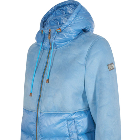 Yes Zee Piumino corto Piumino Donna in ecomontone Celeste A23-YESZEEJ018GN00-0633-XS - Francavilla Moda